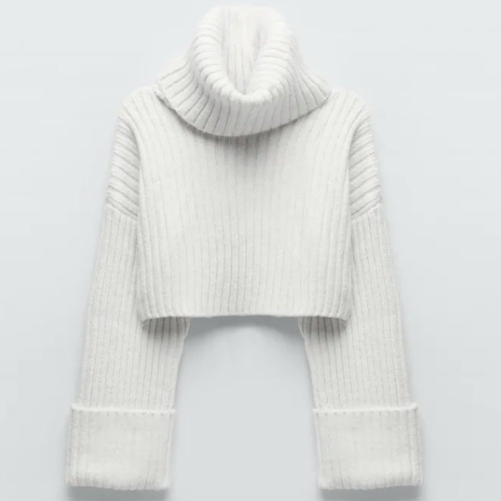 Zara ribbed knit cropped sweater